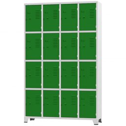 Roupeiro de Aço 16 Portas Cinza com Verde - Ultra Móveis - 1