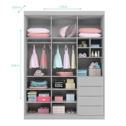 Jogo de Quarto Infantil Pietra com Guarda Roupa e Cômoda Cinza - PR Baby - 4 Jogo de Quarto Infantil Pietra com Guarda Roupa e Cômoda Cinza - PR Baby - 4