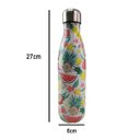 Ver mais imagens de Garrafa Termica 500ml Estampada Flores Frutas Inox Florido Floral Trabalho Corrida Caminhada Dia a D