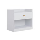 Ver imagem 1 de Gaveteiro Alef - 1 Gaveta e Nicho Inferior - Mdp com Pintura Uv - Colibri - Branco Fosco