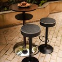 Ver imagem 5 de Kit 3 Banquetas Altas Com Encosto Baixo Estofado Para Cozinha Balcão Bancada Ilha Luxo Viena Preta