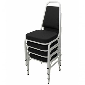 Kit com 4 Cadeiras Empilháveis Linha Hotel Plus Preto