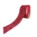 Ver imagem 1 de Fita Aramada Trabalhada Natalina Natal Vermelho e Branco 6,3x914cm Cromus