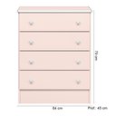 Ver imagem 4 de Quarto de Bebê Doce Sonho com Cômoda 777 e Berço Simples 1 Qmovi Rosa Acetinado + Colchão Gazin