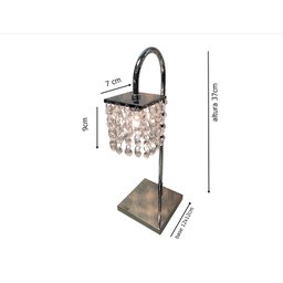 Luminária Abajur de mesa Cristal legitimo  fino acabamento Led Inclusa - 3