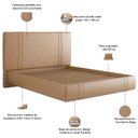 Ver imagem 4 de Cama Queen Flutuante com Cabeceira 160cm Astra S04 Couríssimo Bege - Lyam Decor