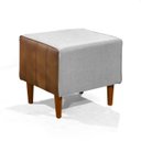 Ver imagem 2 de Kit 2 Puff Retangular Alicia Linho Gelo e Corano Nozes Pés Palito Castanho - Arkell