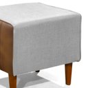 Ver imagem 4 de Kit 2 Puff Retangular Alicia Linho Gelo e Corano Nozes Pés Palito Castanho - Arkell