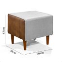 Ver imagem 7 de Kit 2 Puff Retangular Alicia Linho Gelo e Corano Nozes Pés Palito Castanho - Arkell