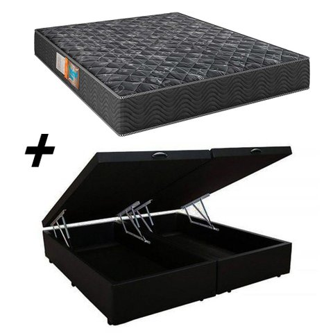 Cama Box Baú Bipartido Casal + Colchão Portobel Verona D28 60x138x188