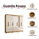 Ver imagem 4 de Guarda Roupa Casal Ambiente San Lorenzo 8 Portas Freijó Off White com Espelho - Moval