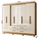 Ver imagem 2 de Guarda Roupa Casal Ambiente San Lorenzo 8 Portas Freijó Off White com Espelho - Moval