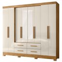 Ver imagem 5 de Guarda Roupa Casal Ambiente San Lorenzo 8 Portas Freijó Off White com Espelho - Moval
