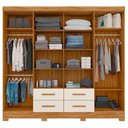 Ver imagem 3 de Guarda Roupa Casal Ambiente San Lorenzo 8 Portas Freijó Off White com Espelho - Moval