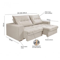 Sofá Cancún 2,30 3 Lugares Império Estofados Veludo Veludo Marfim 162 - 5 Sofá Cancún 2,30 3 Lugares Império Estofados Veludo Veludo Marfim 162 - 5