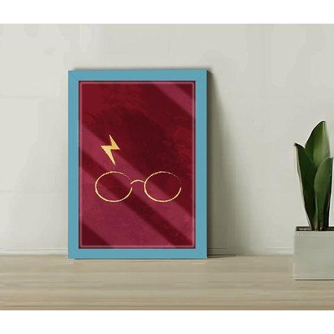 Quadro Decorativo Harry Potter Óculos + Vidro 33x25 Estudio:azul