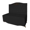 Ver imagem 2 de Cabeceira mais Calçadeira Casal King 195cm Para Cama Box Greta Suede Preto - DS Estofados