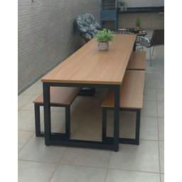 Mesa Estilo/Modelo Industrial com 4 bancos (2,50 x 0,90) - 1