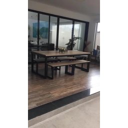 Mesa Estilo/Modelo Industrial com 4 bancos (2,50 x 0,90) - 4