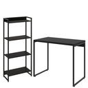 Ver imagem 1 de Kit Para Escritório Estante Areta 4 Prateleiras Mesa Industrial Aspen 90cm C01 Onix - Lyam Decor