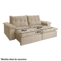 Protetor de Sofá Retrátil Capa 3 Lugares 1,80m de Assento Dupla Face Vermelho e Bege - 2