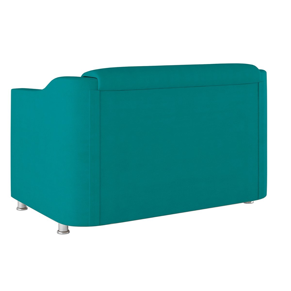 Kit Poltrona Tilla Recepção + Namoradeira Sala, Quarto Suede Cor:Azul Turquesa - 8