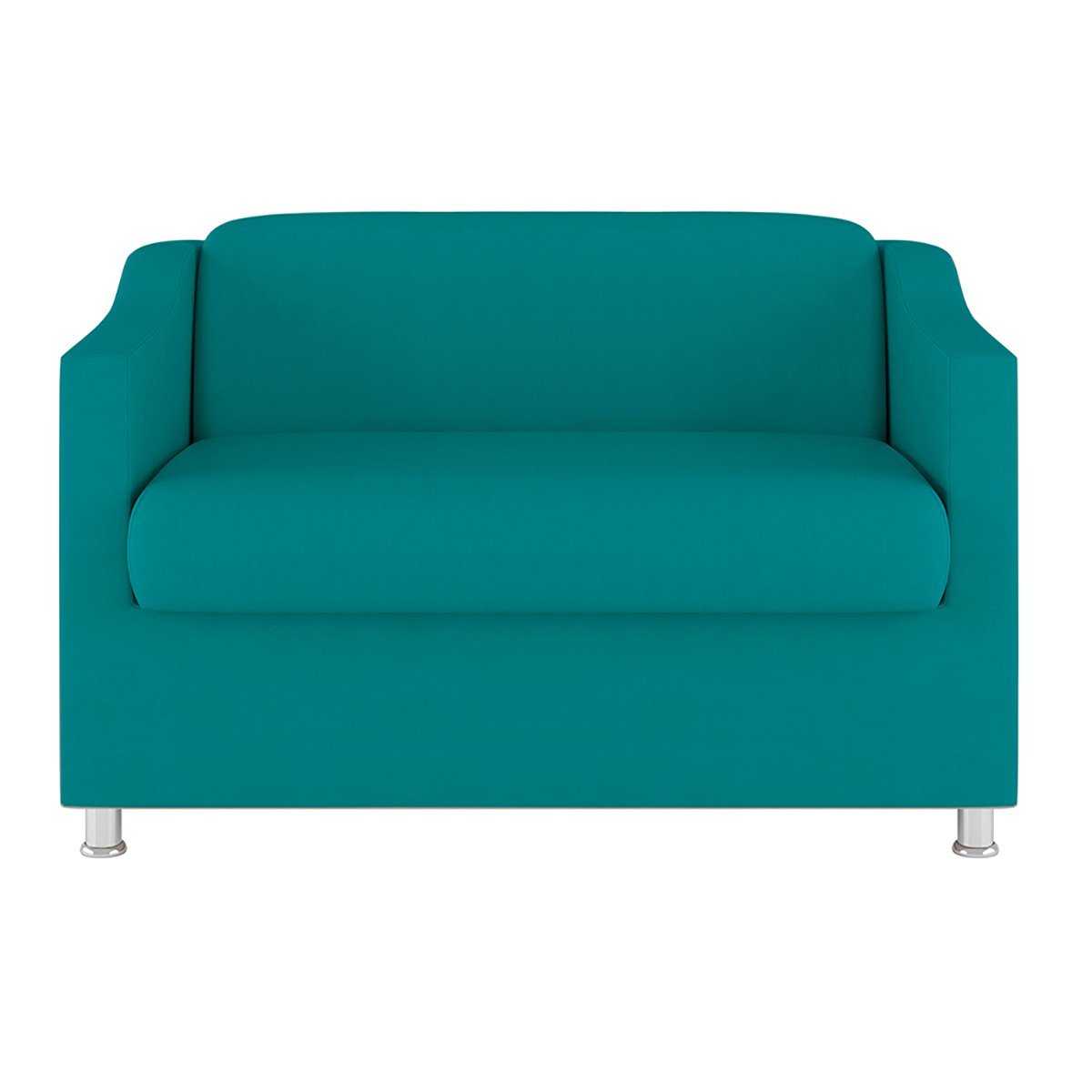 Kit Poltrona Tilla Recepção + Namoradeira Sala, Quarto Suede Cor:Azul Turquesa - 7