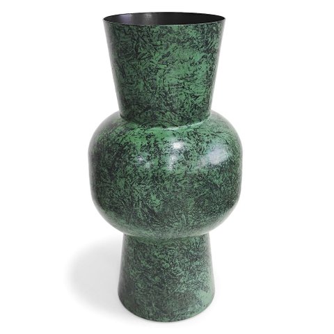 Vaso em Metal Formato Bola e Tubular 16x31cm