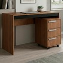 Ver imagem 4 de Mesa Escrivaninha e Gaveteiro para Escritorio B29 Mel Preto Novam