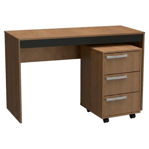 Mesa Escrivaninha e Gaveteiro para Escritorio B29 Mel Preto Novam
