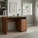 Ver imagem 5 de Mesa Escrivaninha e Gaveteiro para Escritorio B29 Mel Preto Novam