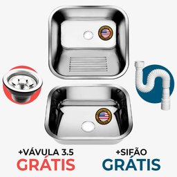 Tanque Inox 50x40 + Tanque S/esfregador Grande 304 - Sobrepo - 2