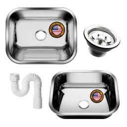Tanque Inox 50x40 + Tanque S/esfregador Grande 304 - Sobrepo - 1