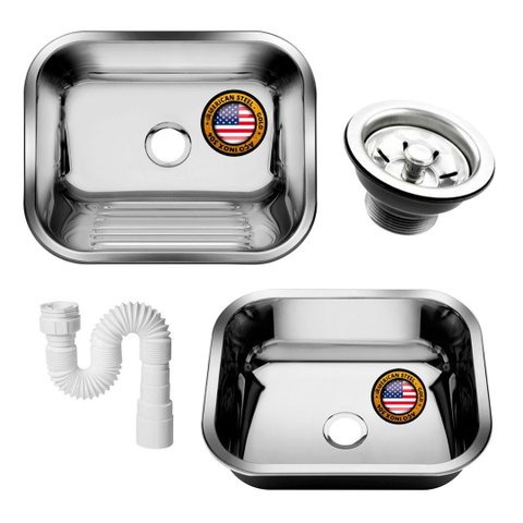 Tanque Inox 50x40 + Tanque S/esfregador Grande 304 - Sobrepo