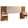 Cabeceira Box Zara com Capitonê e Mesa de Cabeceira - Robel - Ml Robel Móveis Cabeceira Casal e Quee - 1