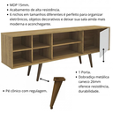 Ver imagem 5 de Rack para TV até 65 Polegadas 175cm 1 Porta 6 Nichos Turquia Marrom/Branco - Mademóvel