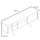 Ver imagem 6 de Rack para TV até 65 Polegadas 175cm 1 Porta 6 Nichos Turquia Marrom/Branco - Mademóvel