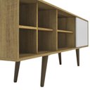 Ver imagem 3 de Rack para TV até 65 Polegadas 1 Porta 6 Nichos 175cm Turquia Estilo Retrô Cor Marrom/Branco -