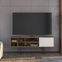 Ver mais imagens de Rack para TV até 65 Polegadas 1 Porta 6 Nichos 175cm Turquia Estilo Retrô Cor Marrom/Branco -
