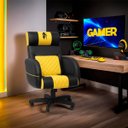 Ver imagem 7 de Cadeira Gamer Gladiator Reclinável Corino:corino Preto/amarelo
