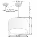 Ver imagem 2 de Lustre Pendente Cilíndrico com Desvio Md-4310 Cúpula em Tecido 40x25cm Rustico Bege - Bivolt