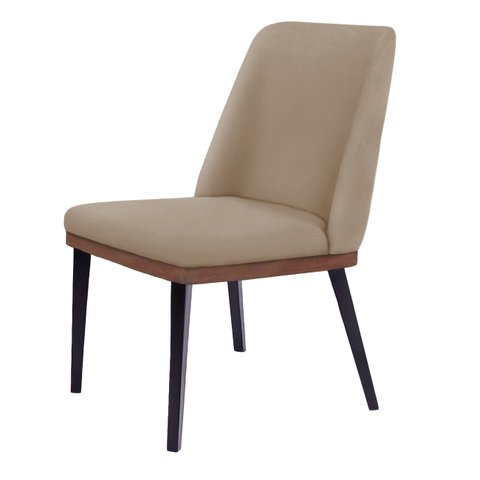 Cadeira de Jantar Londres Suede Bege Rosado - Dominic Decor
