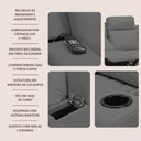 Ver imagem 3 de Poltrona Reclinável Cinema 3 Lugares Massagem Moscou Sintético Cinza Z57 - Mpozenato