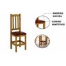 Kit 4 Cadeiras Madeira Maciça Estofado Corino Marrom Diamante Cor Nogueira Nemargi - 4