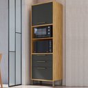 Ver imagem 2 de Torre Quente Syrah 2 Portas 2 Gavetas 100% Mdf Amêndoa/chumbo - Rio Doce