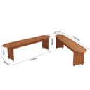 Ver imagem 3 de Conjunto Sala de Jantar Industrial Mesa Oval 137m e 2 Bancos Mdf Amadeirado