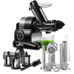 Amzchef Juicer Cold Press 5 em 1 com Moedor de Carne (preto Carvão) - 8