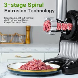Amzchef Juicer Cold Press 5 em 1 com Moedor de Carne (preto Carvão) - 2