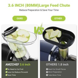 Amzchef Juicer Cold Press 5 em 1 com Moedor de Carne (preto Carvão) - 6