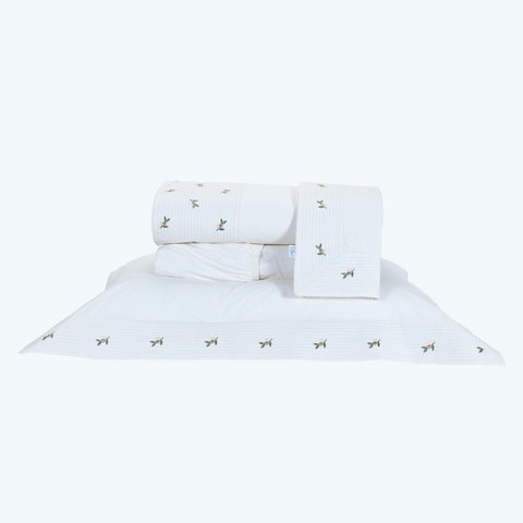 Roupa de Cama Casal Queen Ellora 200 Fios 100% Algodão 04 Peças - Palha